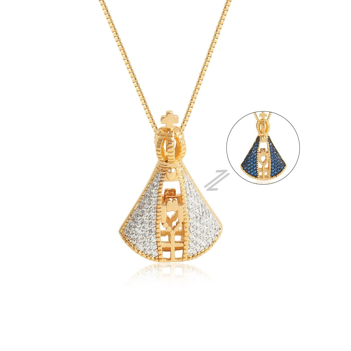 Collar de la Virgen con Manto de Circonias