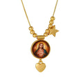 Collar Medalla del Sagrado Corazón de Jesús con Estrella