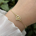 Pulsera Ajustable Corazón con Cruz de Circonias
