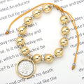 Pulsera de Bolas Doradas con Medalla Milagrosa