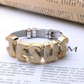 Pulsera de Malla JESUS con Letras de Circonias